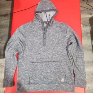 Burnside blue 1/4 button up hoodie with kangaroo pocket men's size M